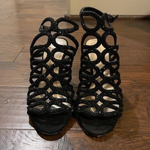 Vince Camuto black sparkly heels